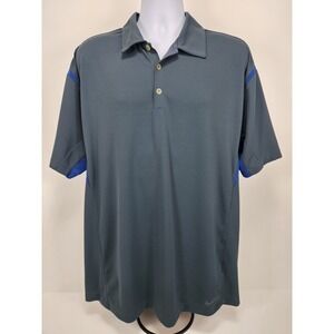 Nike Golf FitDry Men's XL Polo Gray w/ Blue Accents‎ Active Outdoors Links